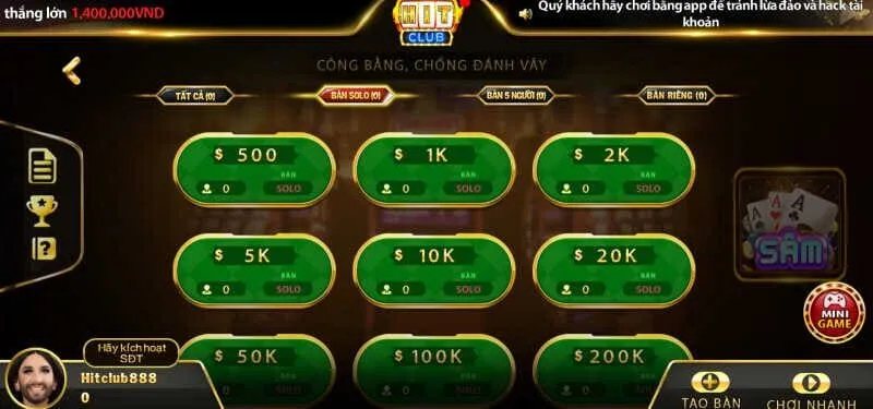 bài sâm hit club