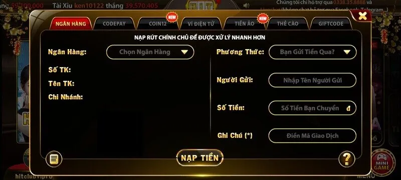 nạp tiền